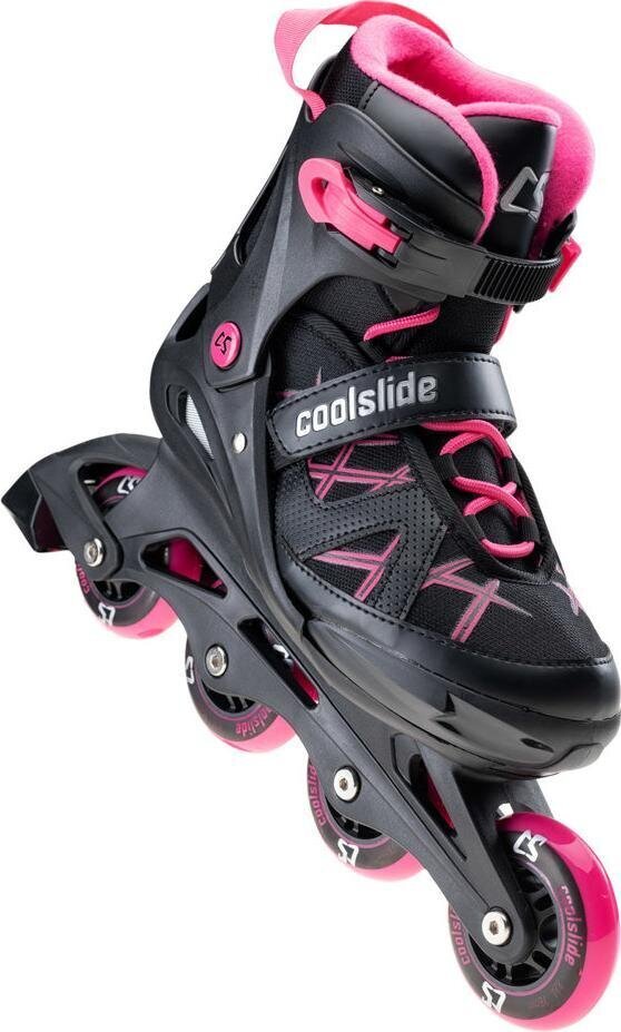 Reguliuojamo dydžio riedučiai CoolSlide Nachos, juodi/rožiniai kaina ir informacija | Riedučiai | pigu.lt