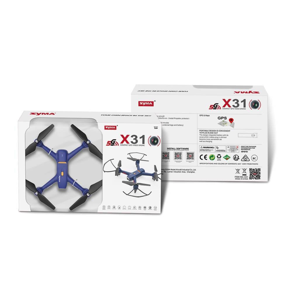 Dronas su kamera Syma X31, 4K, FHD, GPS kaina ir informacija | Dronai | pigu.lt