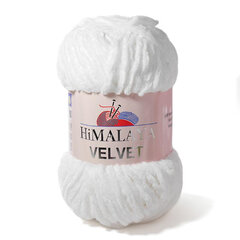 Siūlai Himalaya® Velvet 90001 baltas 100 g, 120 m. kaina ir informacija | Mezgimui | pigu.lt