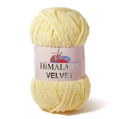Siūlai Himalaya® Velvet 90002 geltona 100 g, 120 m. kaina ir informacija | Mezgimui | pigu.lt