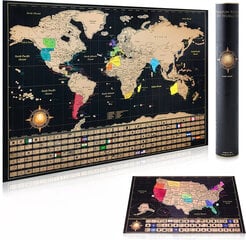 Nutrinamas Pasaulio Žemėlapis kaina ir informacija | Žemėlapiai | pigu.lt