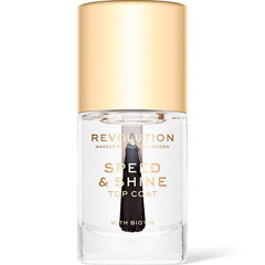 Nagų lakas Makeup Revolution Revolution Speed ​​and Shine Top Coat, 10ml kaina ir informacija | Nagų lakai, stiprintojai | pigu.lt