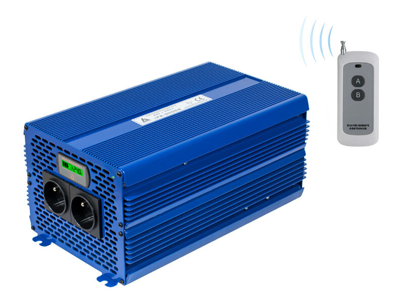 AZO Digital 24 VDC / 230 VAC Eco Mode Sinus IPS-5000S Pro 5000W įtampos keitiklis kaina ir informacija | Įtampos keitikliai | pigu.lt