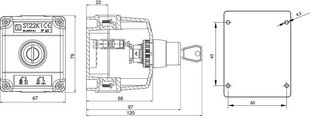 Valdymo pakabukas ST22K1-07-1 mygtukas su raktu kaina ir informacija | Apsaugos sistemos, valdikliai | pigu.lt