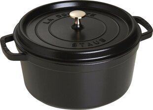 Кастрюля чугунная круглая STAUB 40500-281-0 - черная 6,7 л цена и информация | Кастрюли, скороварки | pigu.lt