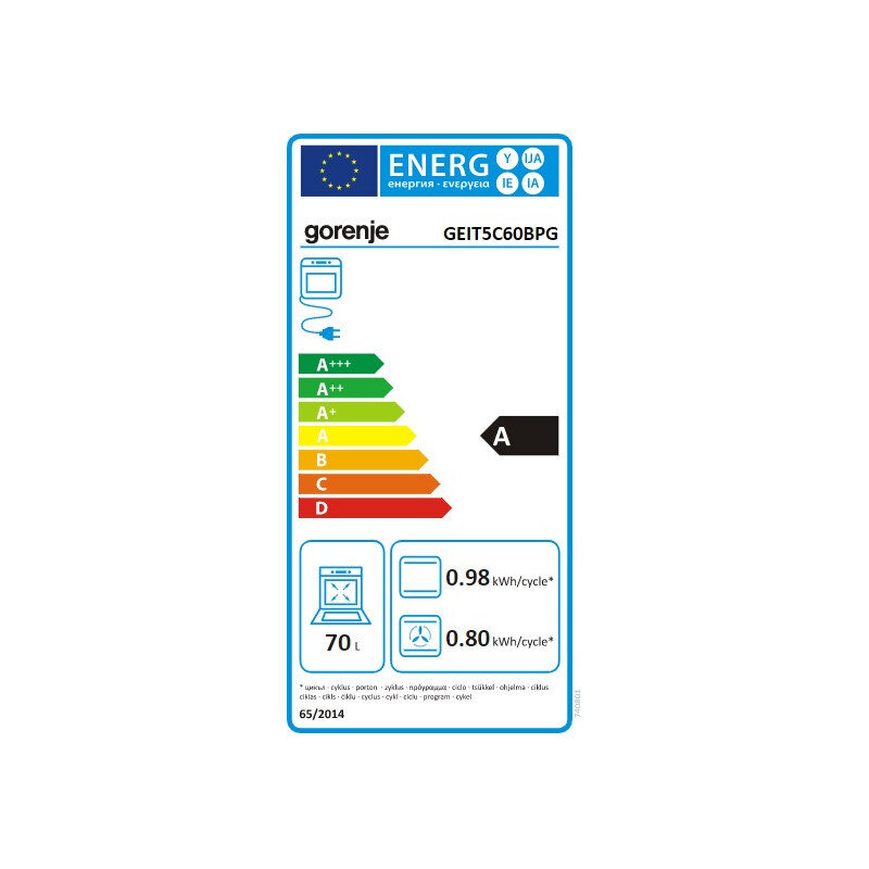 Gorenje GEIT5C60BPG kaina ir informacija | Elektrinės viryklės | pigu.lt