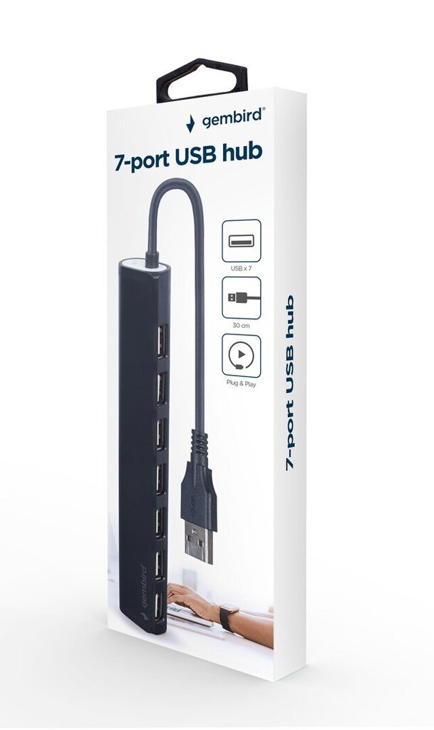 Gembird UHB-U2P7-04 kaina ir informacija | Adapteriai, USB šakotuvai | pigu.lt