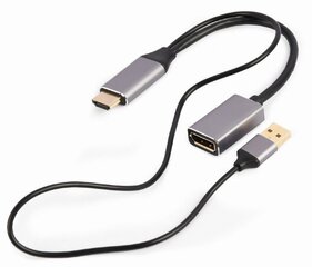 Адаптер видеокабеля Gembird A-HDMIM-DPF-02 0,1 м HDMI Type A (Standard) DisplayPort Черный цена и информация | Адаптеры, USB-разветвители | pigu.lt