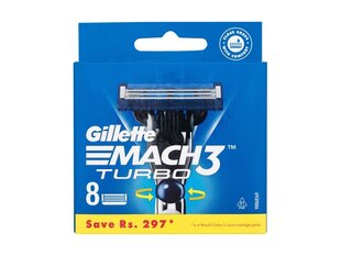 Головки бритвы Gillette Mach 3 Turbo, 8 шт цена и информация | Косметика и средства для бритья | pigu.lt