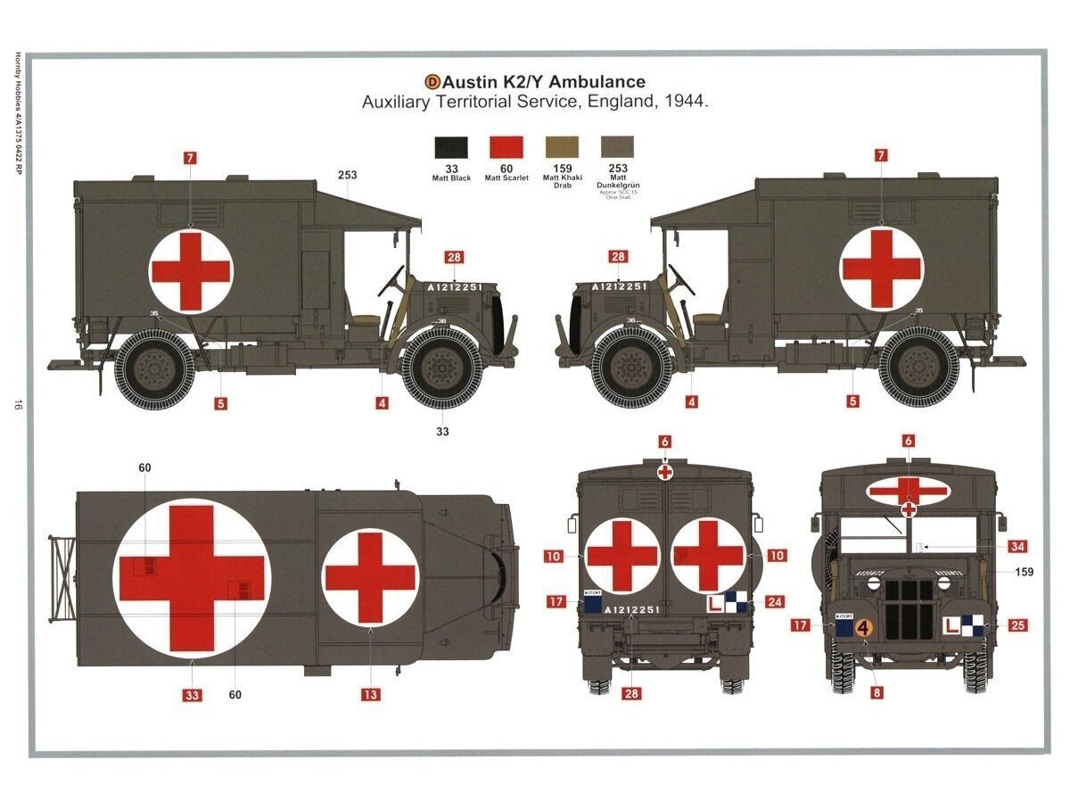 Konstruktorius Airfix - British Army Austin K2/Y Ambulance, 1/35, A1375 kaina ir informacija | Konstruktoriai ir kaladėlės | pigu.lt