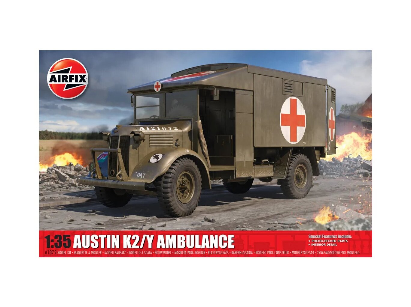 Konstruktorius Airfix - British Army Austin K2/Y Ambulance, 1/35, A1375 kaina ir informacija | Konstruktoriai ir kaladėlės | pigu.lt