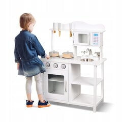 Детская деревянная мини-кухня, белая цена и информация | Игрушки для девочек | pigu.lt