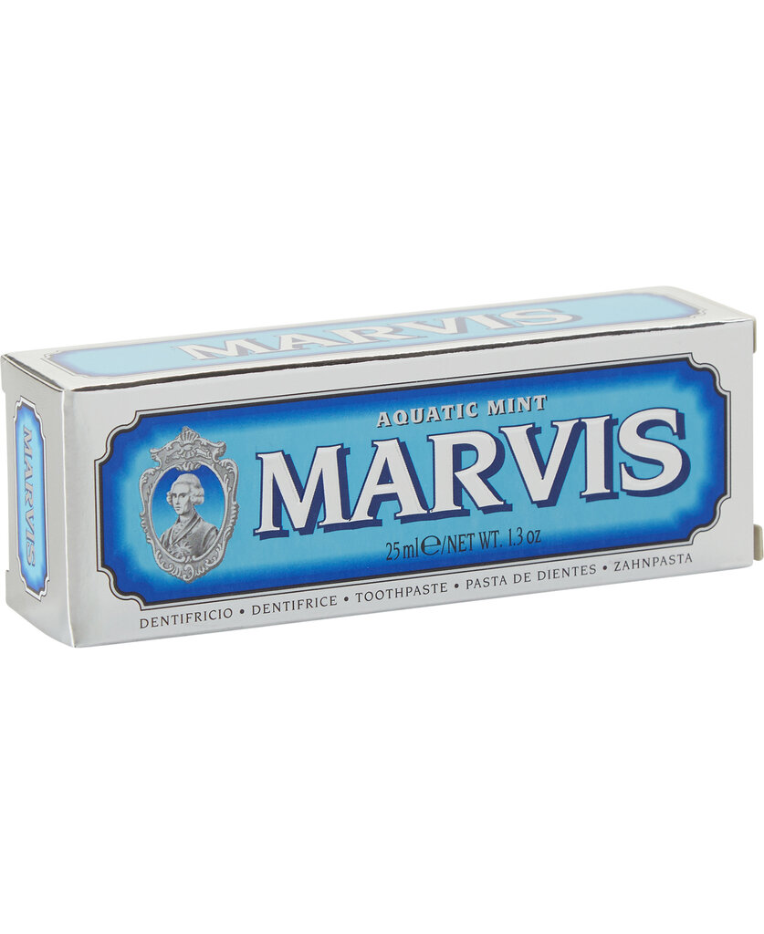 Jūros gaivos skonio dantų pasta Marvis Aquatic Mint 25 ml kaina ir informacija | Dantų šepetėliai, pastos | pigu.lt