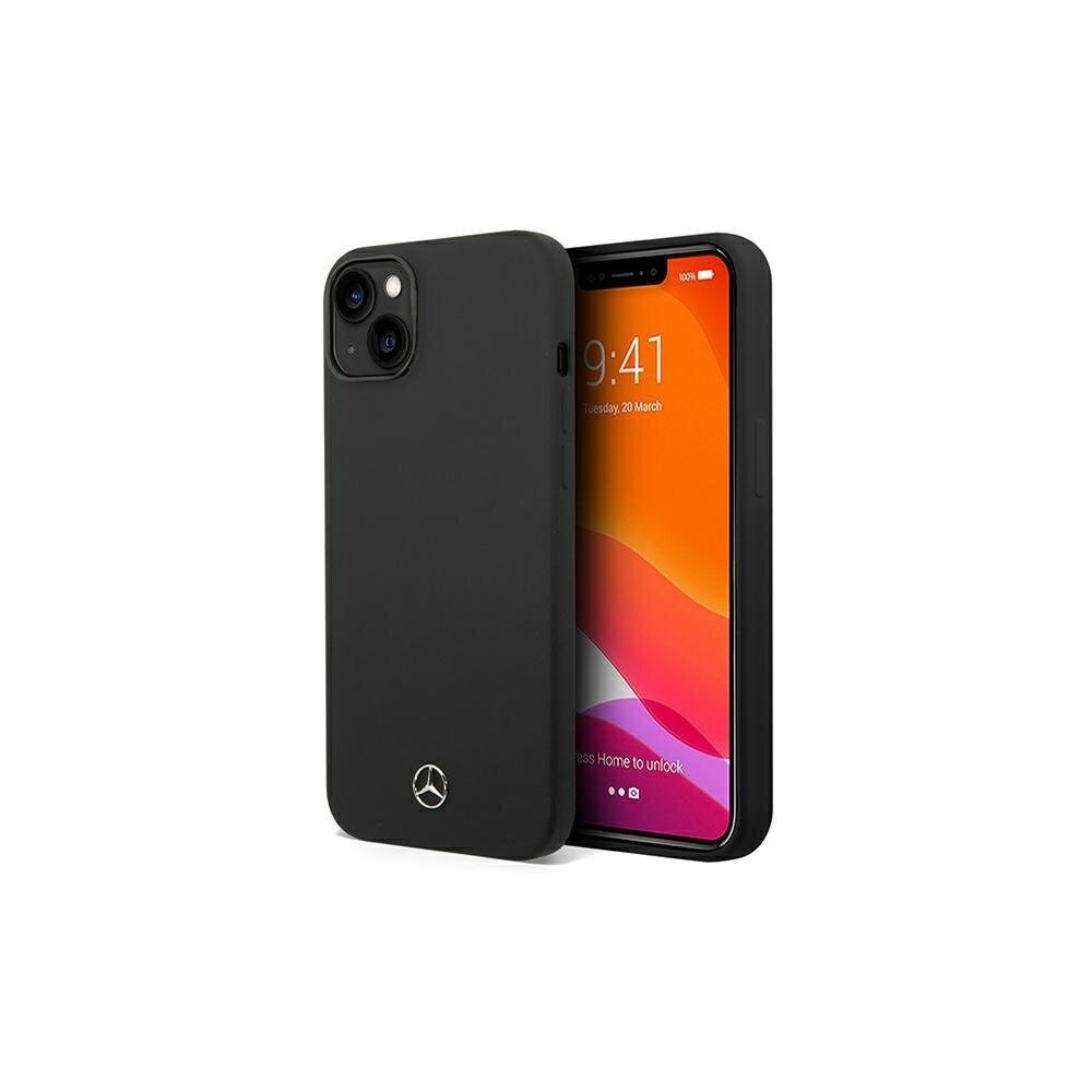 Mercedes iPhone 14 6,1&quot; MEHMP14SSILBK black hardSilicone Line Magsafe kaina ir informacija | Telefono dėklai | pigu.lt