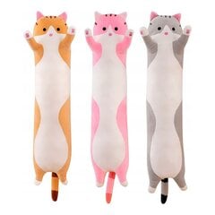 Mielas pliušinis žaislas katė - pagalvė, rožinė цена и информация | Мягкие игрушки | pigu.lt