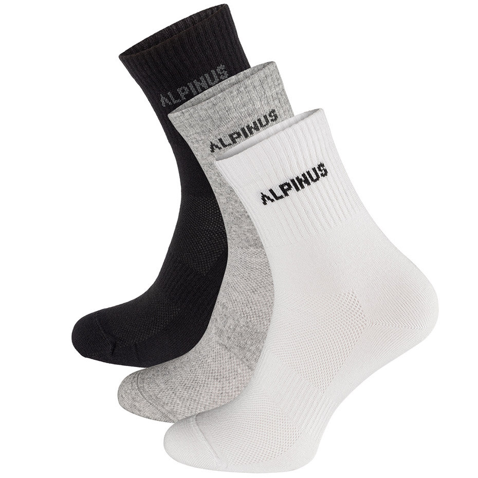 Alpinus Alpamayo 3pack kojinės juodos, pilkos, baltos 3 FL43776 kaina ir informacija | Moteriškos kojinės | pigu.lt