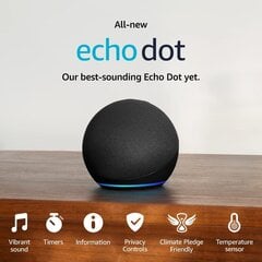 Аудиоколонка Echo dot 5, чёрный цена и информация | Аудиоколонки | pigu.lt