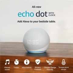 Аудиоколонка Echo dot 5 Watch, белый цена и информация | Аудиоколонки | pigu.lt