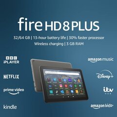 Планшет Fire HD 8+ plus, чёрный, 32 Гб цена и информация | Планшеты | pigu.lt