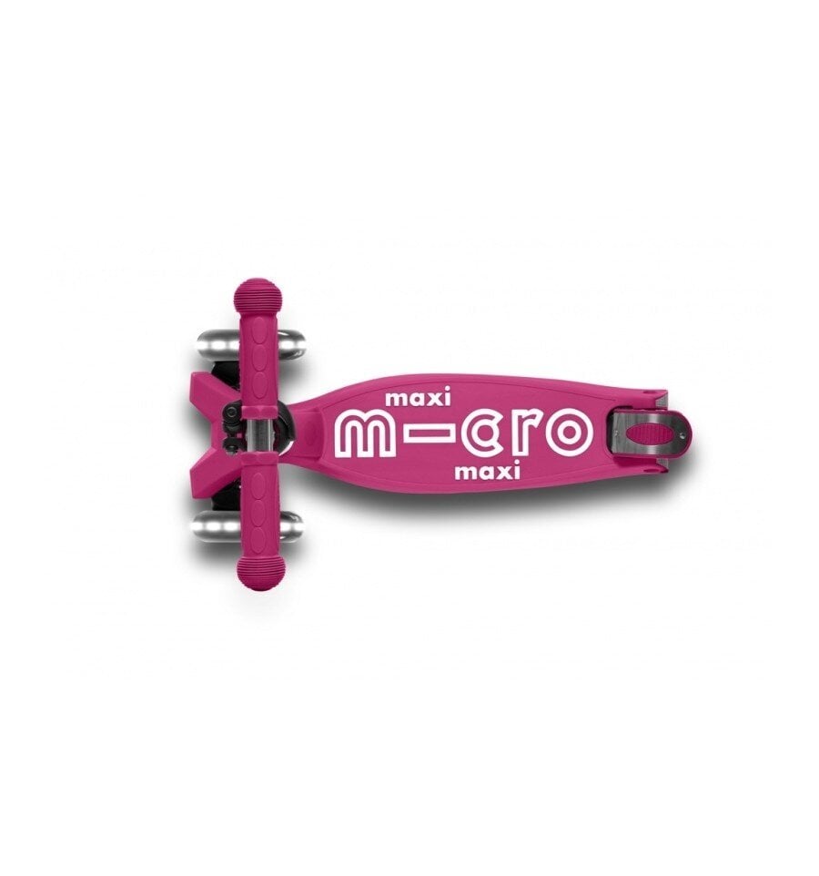 Vaikiškas paspirtukas Micro Maxi Deluxe Foldable LED - Shocking Pink цена и информация | Paspirtukai | pigu.lt