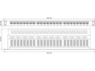 Патч-панель Alantec PK028 1U цена и информация | Принадлежности для систем безопасности | pigu.lt