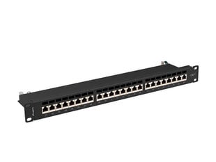 Lanberg patch panel 24 port 1U Cat.7 FTP Black PPS7-1024-B цена и информация | Принадлежности для систем безопасности | pigu.lt