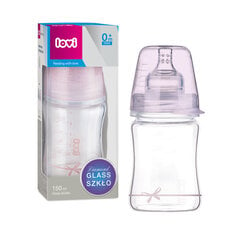 Stiklinis buteliukas Lovi Diamond glass Baby Shower girl, 150 ml kaina ir informacija | Buteliukai kūdikiams ir jų priedai | pigu.lt