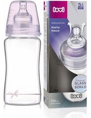 Stiklinis buteliukas Lovi Diamond glass Baby Shower girl, 250 ml kaina ir informacija | Buteliukai kūdikiams ir jų priedai | pigu.lt