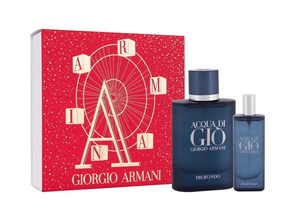 Rinkinys vyrams Giorgio Armani Acqua Di Giò Profondo: EDP, 75 ml + EDP, 15 ml kaina ir informacija | Kvepalai vyrams | pigu.lt