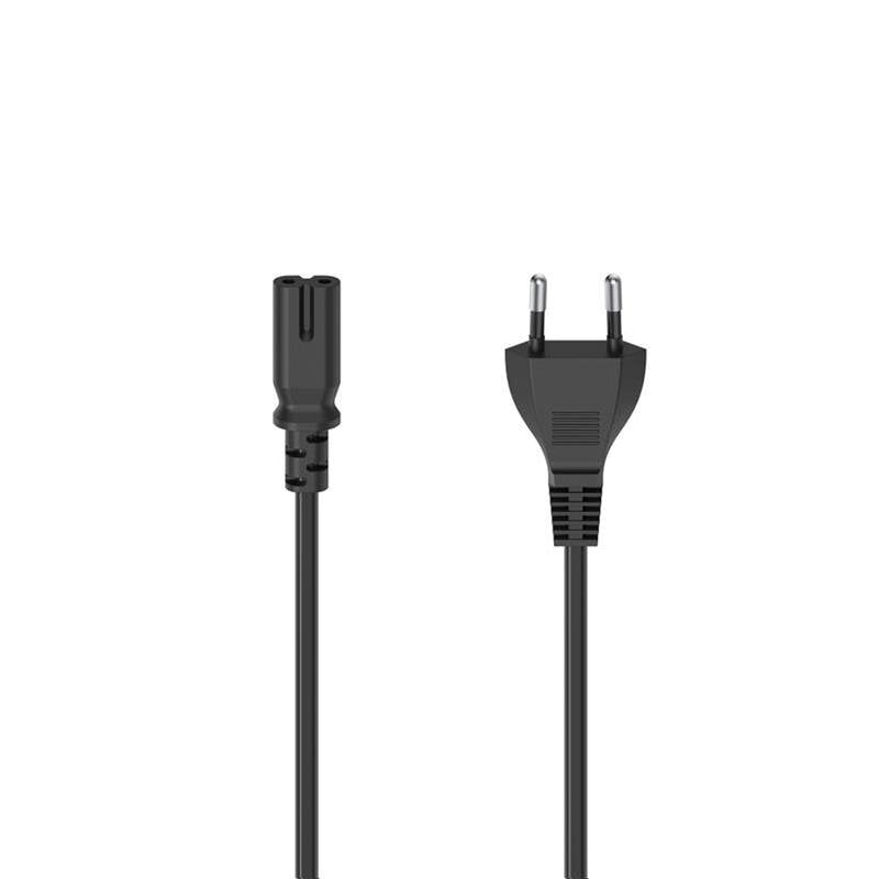 Hama Power Cord, 2-pin, 1,5 m, black - Power cord kaina ir informacija | Kabeliai ir laidai | pigu.lt