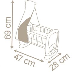 Колыбель для кукол с балдахином, Smoby цена и информация | Игрушки для девочек | pigu.lt