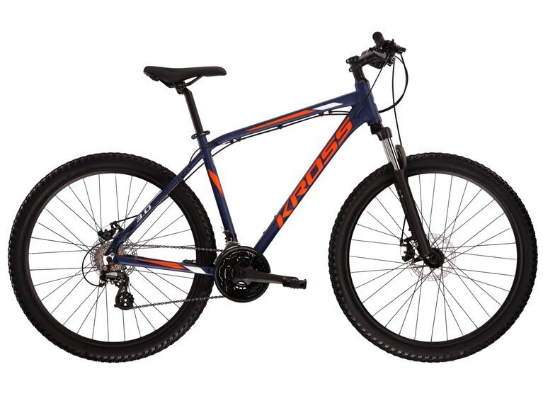 Kalnų dviratis Kross 27", mėlynas kaina ir informacija | Dviračiai | pigu.lt