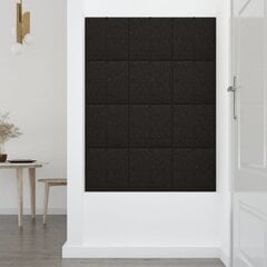 Sienų plokštės, juodos, 12 vnt., 30x30 cm., 1,08m² kaina ir informacija | Lubų, sienų dekoro elementai | pigu.lt