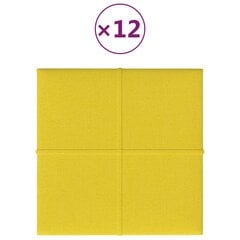 Sienų plokštės, geltonos, 12vnt., 30x30 cm., 1,08m² цена и информация | Элементы декора для стен, потолка | pigu.lt