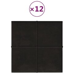Sienų plokštės, juodos, 12 vnt., 30x30 cm., 1,08m² kaina ir informacija | Lubų, sienų dekoro elementai | pigu.lt