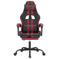 Pasukama žaidimų kėdė su pakoja, Dirbtinė oda, juoda/vyno spalva kaina ir informacija | Biuro kėdės | pigu.lt