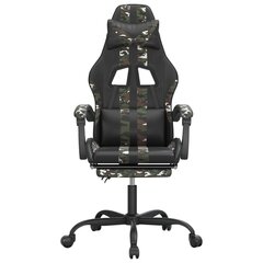 Žaidimų kėdė su pakoja, Dirbtinė oda, juoda/kamufliažinė spalva цена и информация | Офисные кресла | pigu.lt