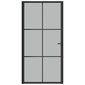 Matinio stiklo ir aliuminio vidaus durys, juodos, 102,5 x 201,5 cm. цена и информация | Vidaus durys | pigu.lt