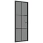 Stiklinės ir aliuminės vidaus durys, juodos, 76 x 201,5 cm. kaina ir informacija | Vidaus durys | pigu.lt
