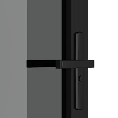 Stiklinės ir aliuminės vidaus durys, juodos, 83 x 201,5 cm. цена и информация | Двери со стеклом LIRA, дуб сицилия, ЭКО шпон | pigu.lt