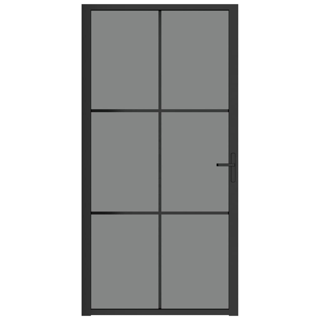 Stiklinės ir aliuminės vidaus durys, juodos, 102,5 x 201,5 cm. kaina ir informacija | Vidaus durys | pigu.lt