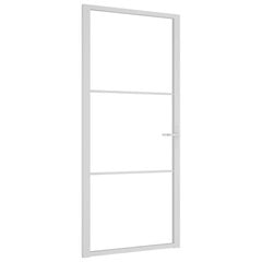 Stiklinės ir aliuminės vidaus durys, baltos, 93 x 201,5 cm. цена и информация | Двери со стеклом LIRA, дуб сицилия, ЭКО шпон | pigu.lt