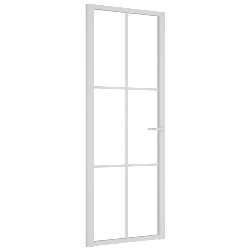 Stiklinės ir aliuminės vidaus durys, baltos, 76 x 201,5 cm. цена и информация | Vidaus durys | pigu.lt