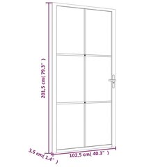 Stiklinės ir aliuminės vidaus durys, baltos, 102,5 x 201,5 cm. kaina ir informacija | Vidaus durys | pigu.lt