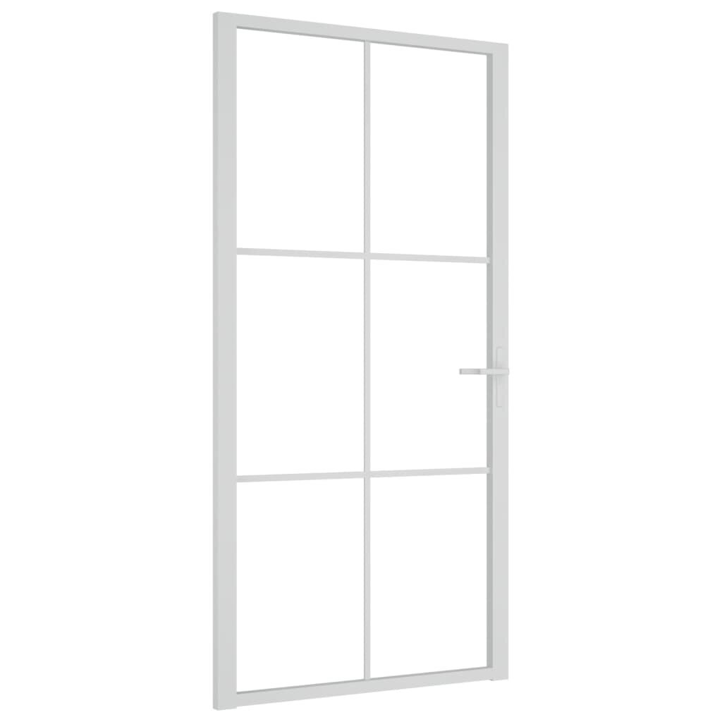 Stiklinės ir aliuminės vidaus durys, baltos, 102,5 x 201,5 cm. цена и информация | Vidaus durys | pigu.lt