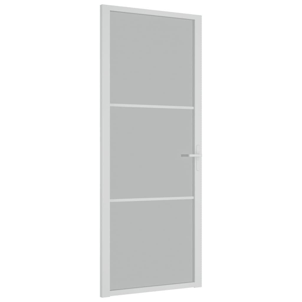 Matinio stiklo ir aliuminio vidaus durys, baltos, 83 x 201,5 cm. kaina ir informacija | Vidaus durys | pigu.lt