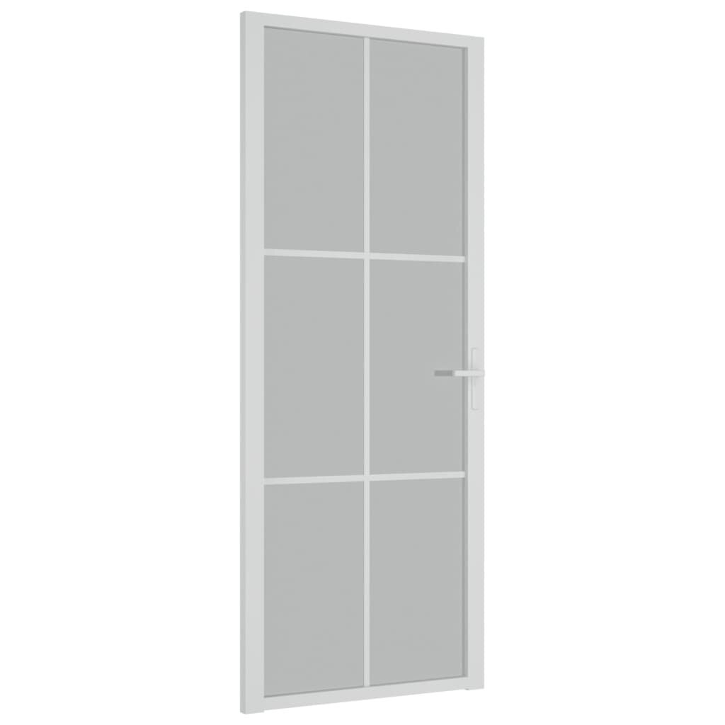 Matinio stiklo ir aliuminio vidaus durys, baltos, 83 x 201,5 cm. kaina ir informacija | Vidaus durys | pigu.lt