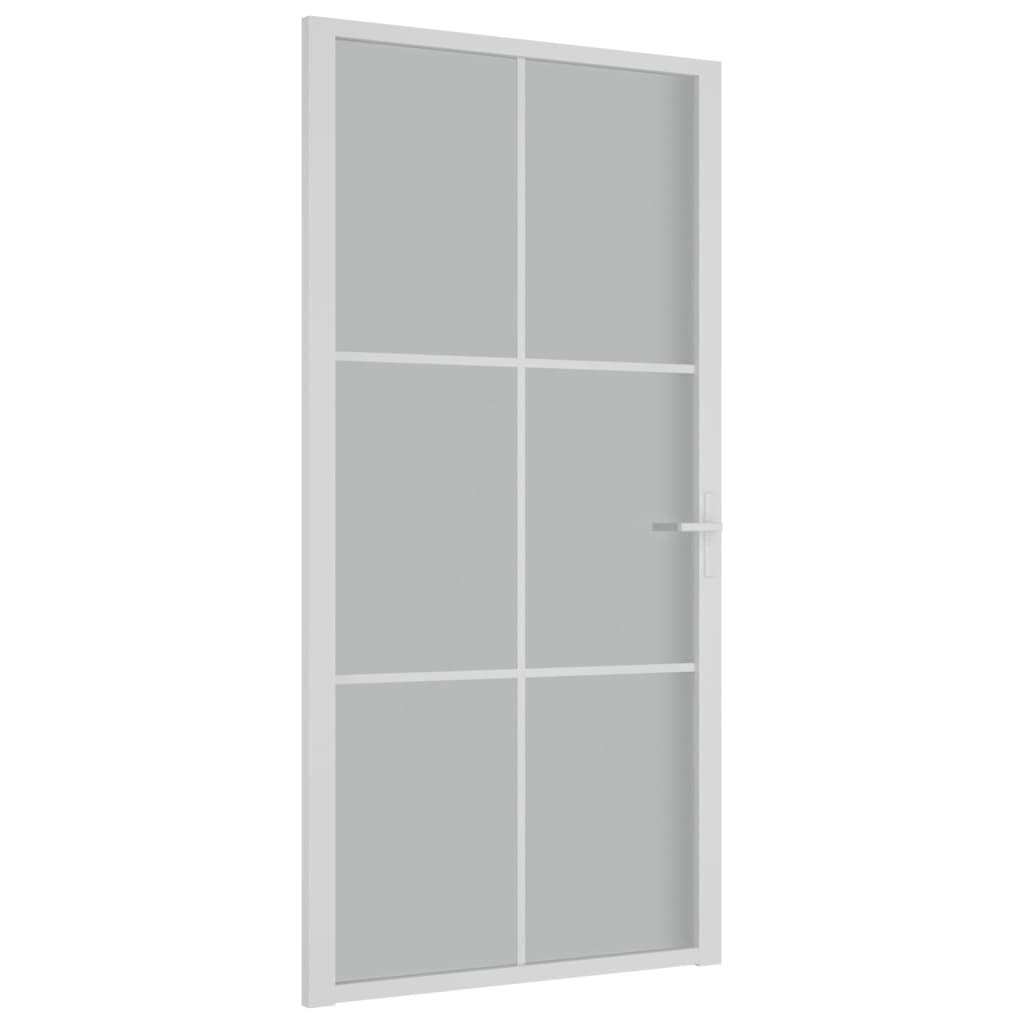 Matinio stiklo ir aliuminio vidaus durys, baltos, 102,5 x 201,5 cm. kaina ir informacija | Vidaus durys | pigu.lt