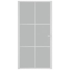 Matinio stiklo ir aliuminio vidaus durys, baltos, 102,5 x 201,5 cm. цена и информация | Межкомнатные двери | pigu.lt