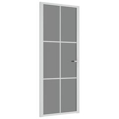 Stiklinės ir aliuminės vidaus durys, baltos, 83 x 201,5 cm. цена и информация | Двери со стеклом LIRA, дуб сицилия, ЭКО шпон | pigu.lt